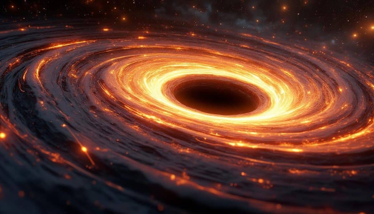 ontdek de fascinerende samensmelting van twee zwarte gaten die draaien op de grens van de natuurkunde, met een extreme spin en een unieke draairichting die nieuwe inzichten biedt.